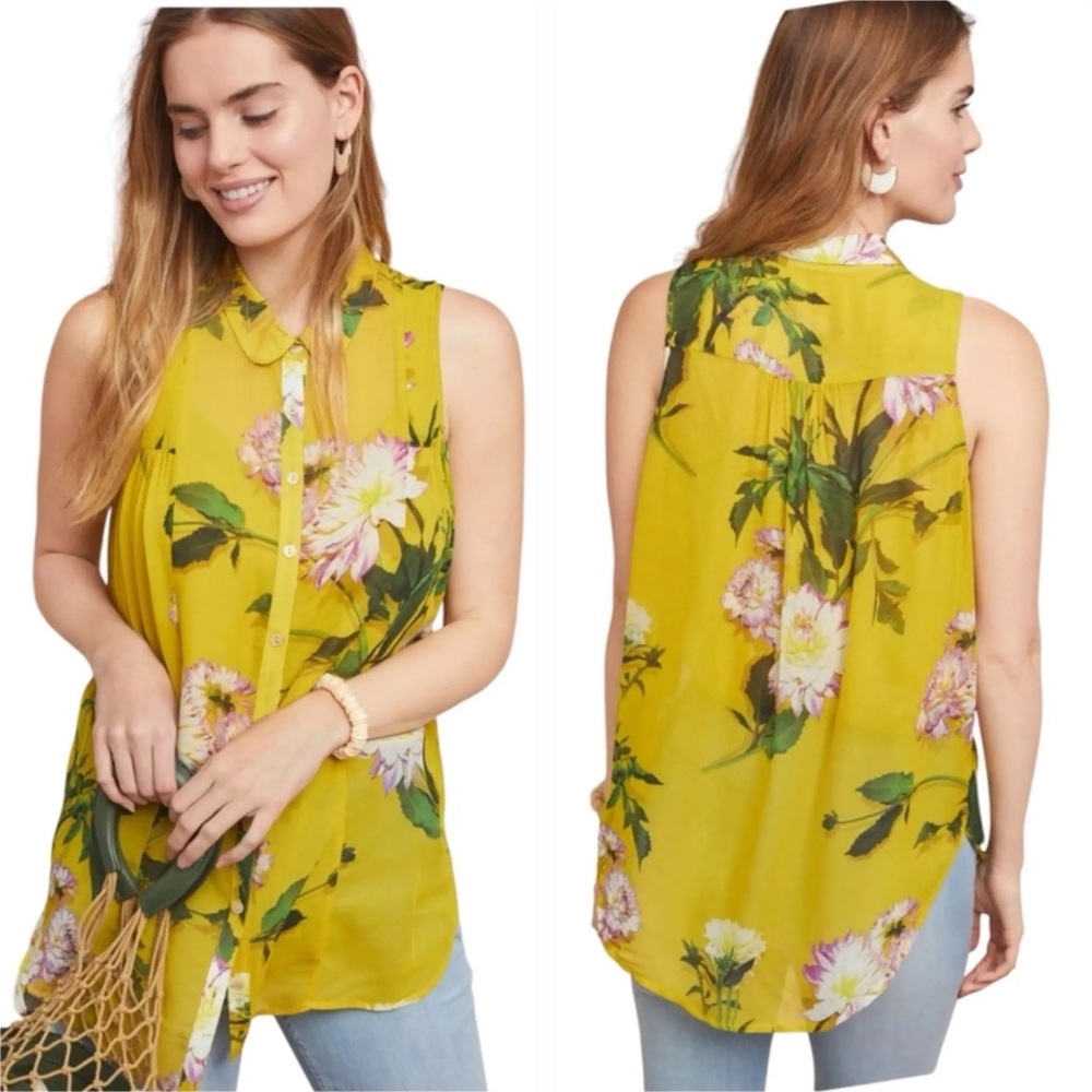 NWOT Maeve Anthropologie Duchess Sleeveless Floral Top